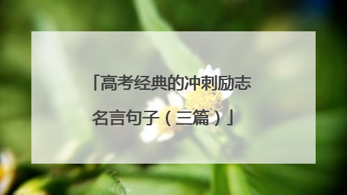 高考经典的冲刺励志名言句子（三篇）