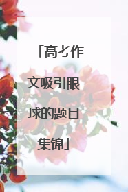 高考作文吸引眼球的题目集锦