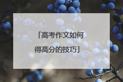 高考作文如何得高分的技巧