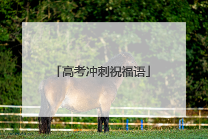 高考冲刺祝福语