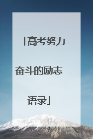 高考努力奋斗的励志语录