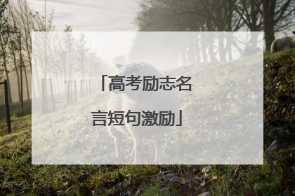 高考励志名言短句激励