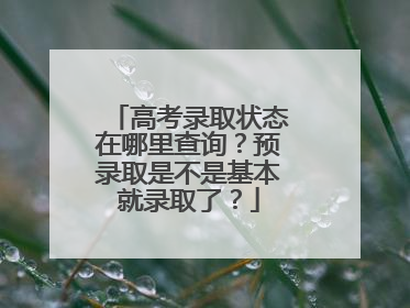 高考录取状态在哪里查询?预录取是不是基本就录取了?