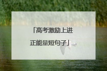 高考激励上进正能量短句子