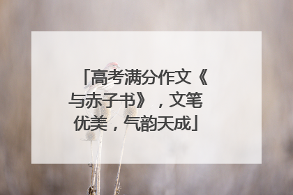 高考满分作文《与赤子书》,文笔优美,气韵天成