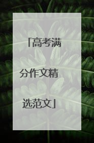 高考满分作文精选范文