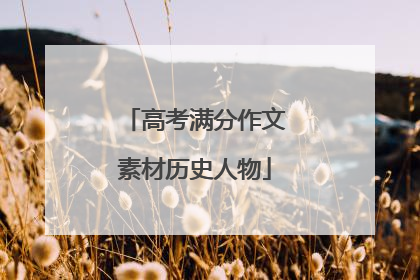 高考满分作文素材历史人物