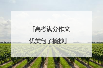 高考满分作文优美句子摘抄