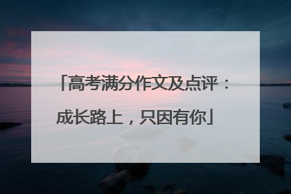 高考满分作文及点评：成长路上，只因有你