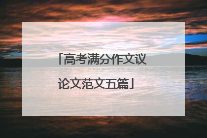 高考满分作文议论文范文五篇