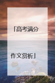 高考满分作文赏析