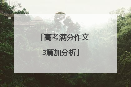 高考满分作文3篇加分析