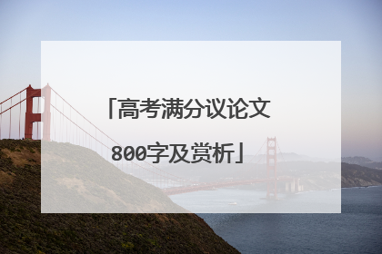 高考满分议论文800字及赏析