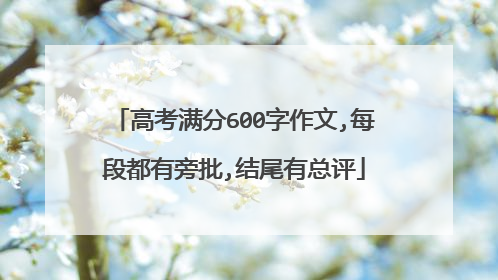 高考满分600字作文,每段都有旁批,结尾有总评