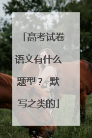高考试卷语文有什么题型？ 默写之类的