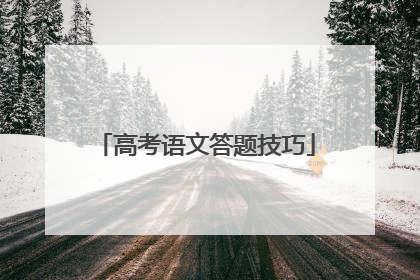 高考语文答题技巧