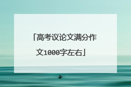 高考议论文满分作文1000字左右
