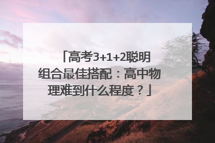 高考3+1+2聪明组合最佳搭配:高中物理难到什么程度?