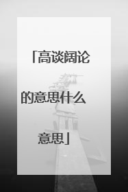 高谈阔论的意思什么意思