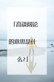高谈阔论的意思是什么?