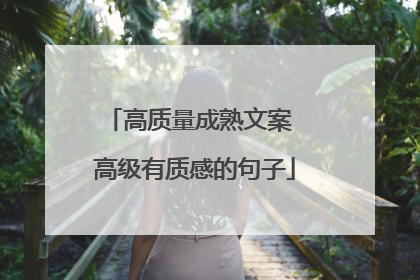 高质量成熟文案 高级有质感的句子