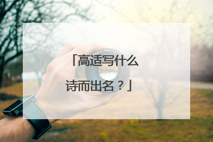 高适写什么诗而出名?