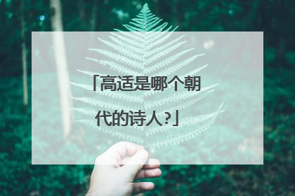 高适是哪个朝代的诗人?