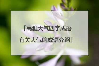 高雅大气四字成语 有关大气的成语介绍