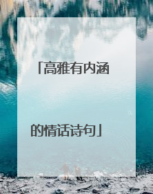 高雅有内涵的情话诗句
