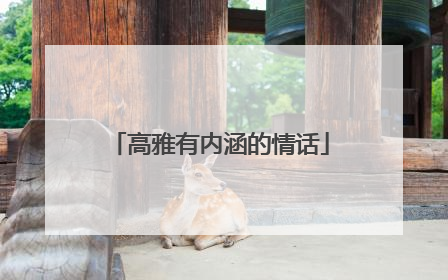 高雅有内涵的情话