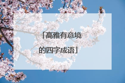高雅有意境的四字成语