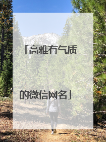 高雅有气质的微信网名