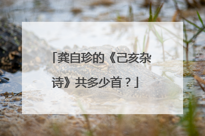 龚自珍的《己亥杂诗》共多少首?