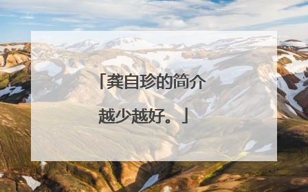 龚自珍的简介越少越好。