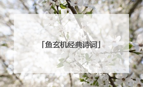 鱼玄机经典诗词