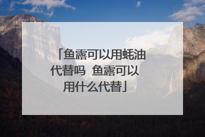 鱼露可以用蚝油代替吗 鱼露可以用什么代替