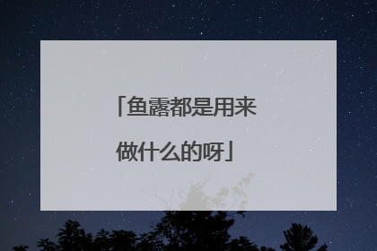 鱼露都是用来做什么的呀