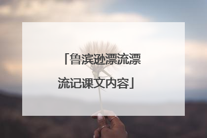 鲁滨逊漂流漂流记课文内容