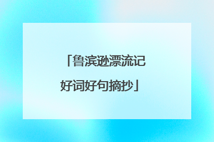 鲁滨逊漂流记好词好句摘抄