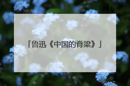 鲁迅《中国的脊梁》