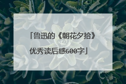 鲁迅的《朝花夕拾》优秀读后感600字