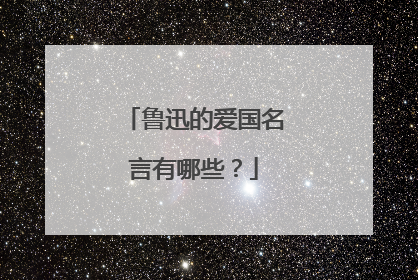 鲁迅的爱国名言有哪些?