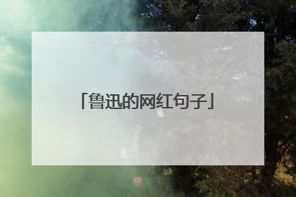 鲁迅的网红句子