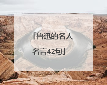 鲁迅的名人名言42句