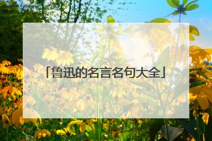鲁迅的名言名句大全