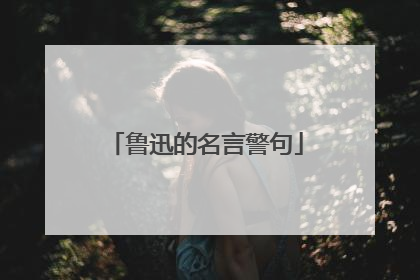 鲁迅的名言警句