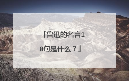鲁迅的名言10句是什么？