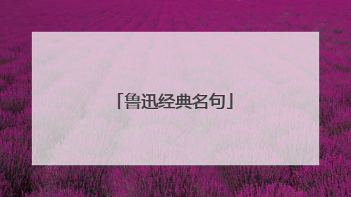 鲁迅经典名句
