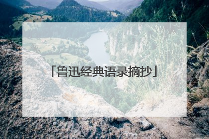 鲁迅经典语录摘抄