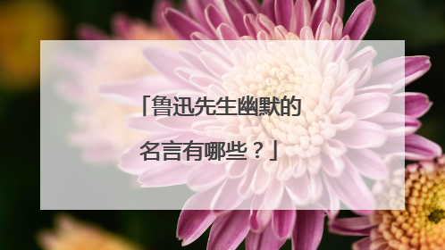 鲁迅先生幽默的名言有哪些?